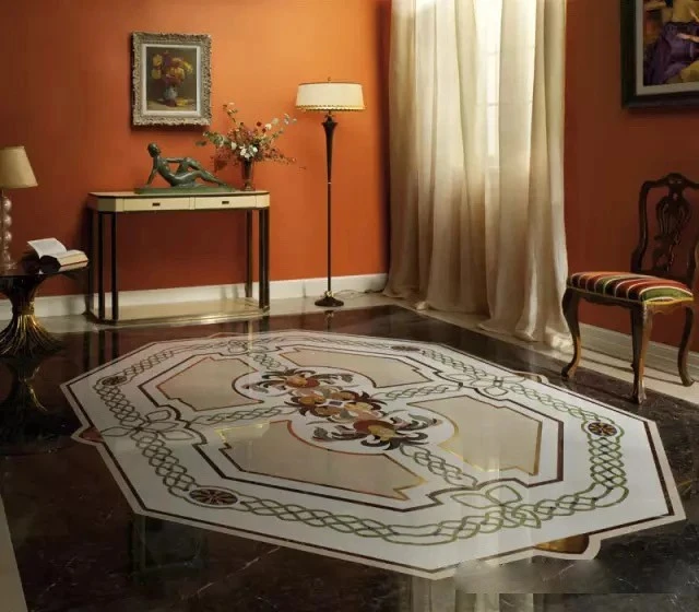 Marble Floor Medallion Border For Apartment