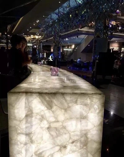 Backlit Pob zeb Slabs Crystal Quartzite